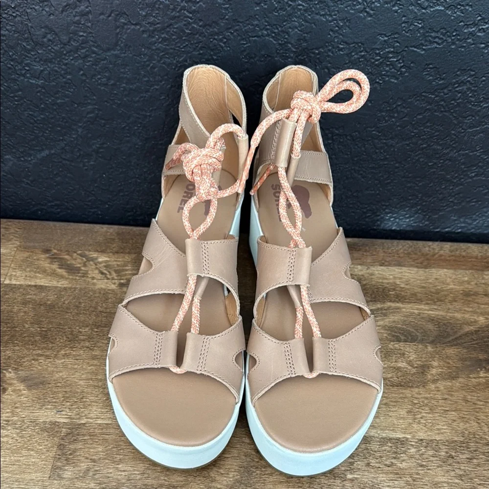 Sorel Women's Tan and Pink Wedge Sandals Size 8.5 - Picture 10 of 10